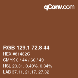 Color code: RGB 129.1 72.8 44 | qconv.com