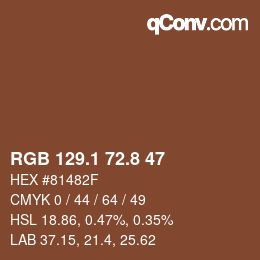 Color code: RGB 129.1 72.8 47 | qconv.com