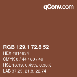 Color code: RGB 129.1 72.8 52 | qconv.com