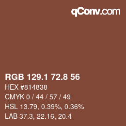 Color code: RGB 129.1 72.8 56 | qconv.com