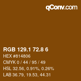 カラーコード: RGB 129.1 72.8 6 | qconv.com