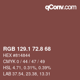 Farbcode: RGB 129.1 72.8 68 | qconv.com