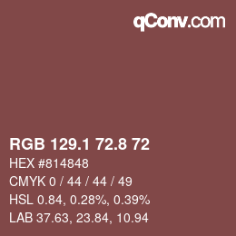 Color code: RGB 129.1 72.8 72 | qconv.com