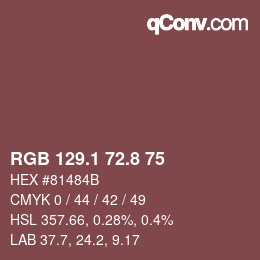 Color code: RGB 129.1 72.8 75 | qconv.com