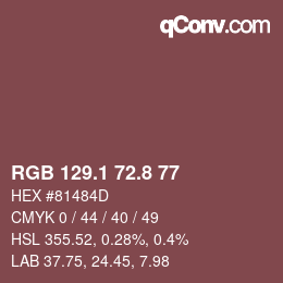 Color code: RGB 129.1 72.8 77 | qconv.com