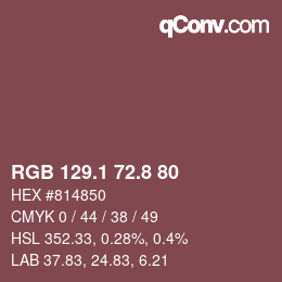 Color code: RGB 129.1 72.8 80 | qconv.com