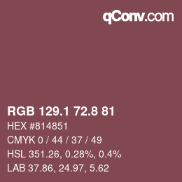 Color code: RGB 129.1 72.8 81 | qconv.com