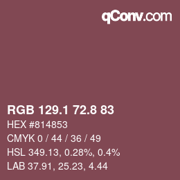 カラーコード: RGB 129.1 72.8 83 | qconv.com