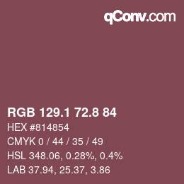 カラーコード: RGB 129.1 72.8 84 | qconv.com