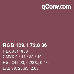 Color code: RGB 129.1 72.8 86 | qconv.com