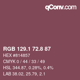 Color code: RGB 129.1 72.8 87 | qconv.com