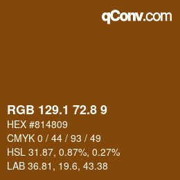Farbcode: RGB 129.1 72.8 9 | qconv.com