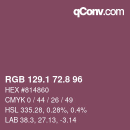 Color code: RGB 129.1 72.8 96 | qconv.com