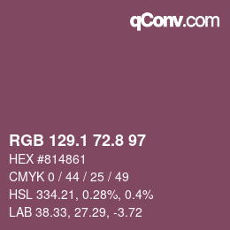 カラーコード: RGB 129.1 72.8 97 | qconv.com