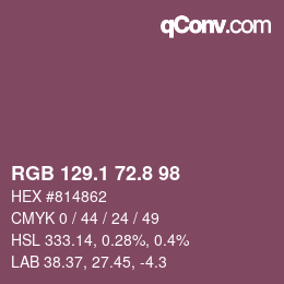 カラーコード: RGB 129.1 72.8 98 | qconv.com