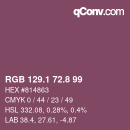 カラーコード: RGB 129.1 72.8 99 | qconv.com