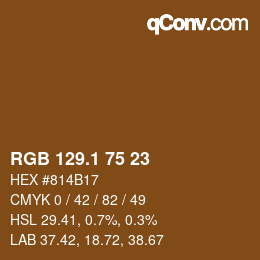 カラーコード: RGB 129.1 75 23 | qconv.com
