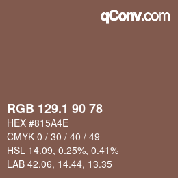 Color code: RGB 129.1 90 78 | qconv.com