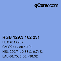 カラーコード: RGB 129.3 162 231 | qconv.com