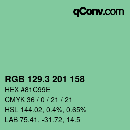 カラーコード: RGB 129.3 201 158 | qconv.com