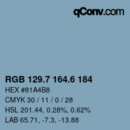 カラーコード: RGB 129.7 164.6 184 | qconv.com