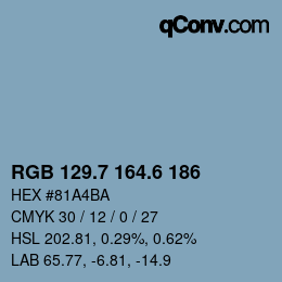 カラーコード: RGB 129.7 164.6 186 | qconv.com