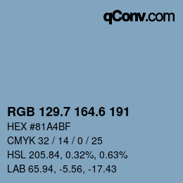カラーコード: RGB 129.7 164.6 191 | qconv.com
