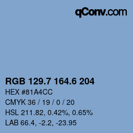 カラーコード: RGB 129.7 164.6 204 | qconv.com