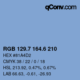 カラーコード: RGB 129.7 164.6 210 | qconv.com