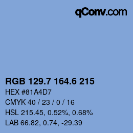 カラーコード: RGB 129.7 164.6 215 | qconv.com