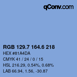 カラーコード: RGB 129.7 164.6 218 | qconv.com