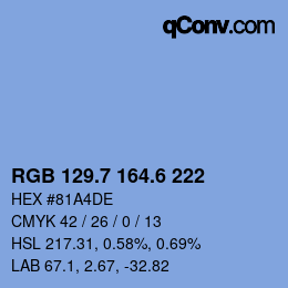 カラーコード: RGB 129.7 164.6 222 | qconv.com