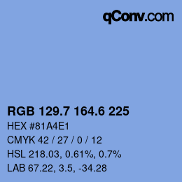 カラーコード: RGB 129.7 164.6 225 | qconv.com