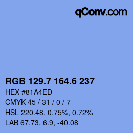 カラーコード: RGB 129.7 164.6 237 | qconv.com