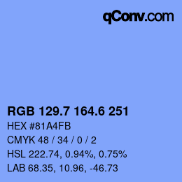 カラーコード: RGB 129.7 164.6 251 | qconv.com