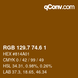 カラーコード: RGB 129.7 74.6 1 | qconv.com