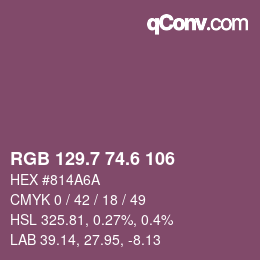 カラーコード: RGB 129.7 74.6 106 | qconv.com