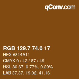 カラーコード: RGB 129.7 74.6 17 | qconv.com