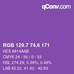 カラーコード: RGB 129.7 74.6 171 | qconv.com