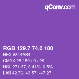 カラーコード: RGB 129.7 74.6 180 | qconv.com