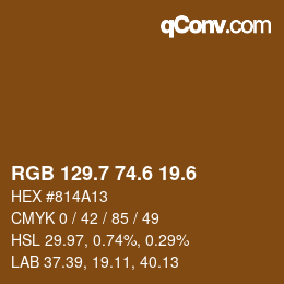 カラーコード: RGB 129.7 74.6 19.6 | qconv.com