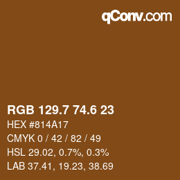 カラーコード: RGB 129.7 74.6 23 | qconv.com