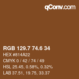カラーコード: RGB 129.7 74.6 34 | qconv.com