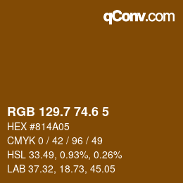 カラーコード: RGB 129.7 74.6 5 | qconv.com