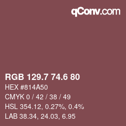 カラーコード: RGB 129.7 74.6 80 | qconv.com