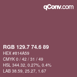 カラーコード: RGB 129.7 74.6 89 | qconv.com
