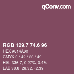 カラーコード: RGB 129.7 74.6 96 | qconv.com