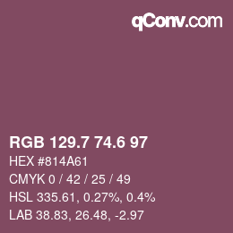 カラーコード: RGB 129.7 74.6 97 | qconv.com