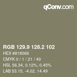 Color code: RGB 129.9 128.2 102 | qconv.com