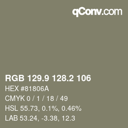 Color code: RGB 129.9 128.2 106 | qconv.com